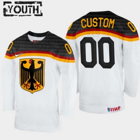Německo Dresy Personalizované IIHF World Championship 2023 Bílý - Dětské